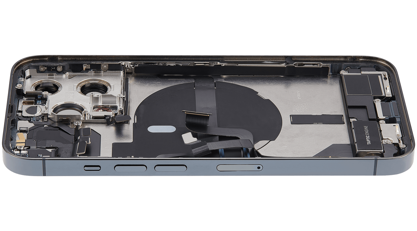 Back Housing W/ Charging Port Flex & Small Parts For iPhone 13 Pro (EU / Global Version) (Used OEM Pull: Grade B) (Alpine Green)