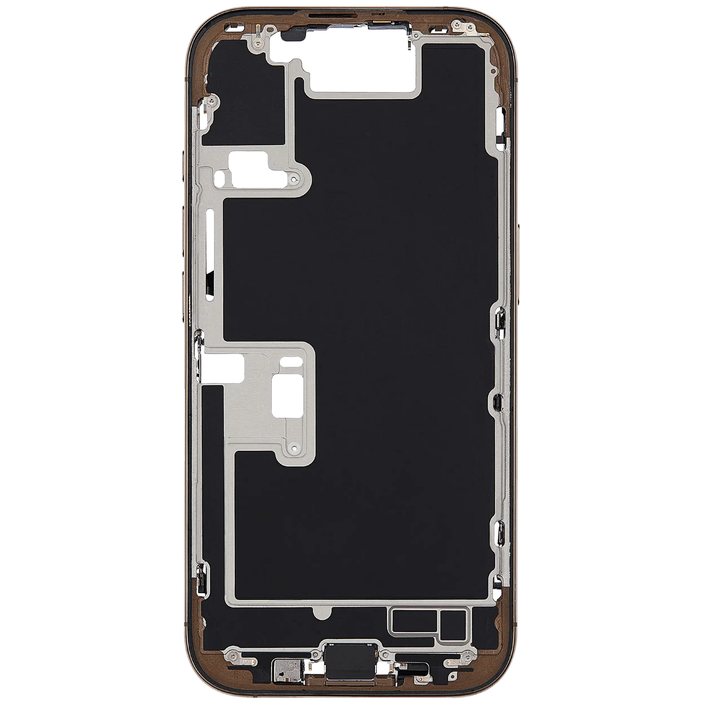 Mid-Frame Housing W/ Small Parts For iPhone 16 Pro (EU / Global Version) (Used OEM Pull: Grade A) (Desert Titanium)