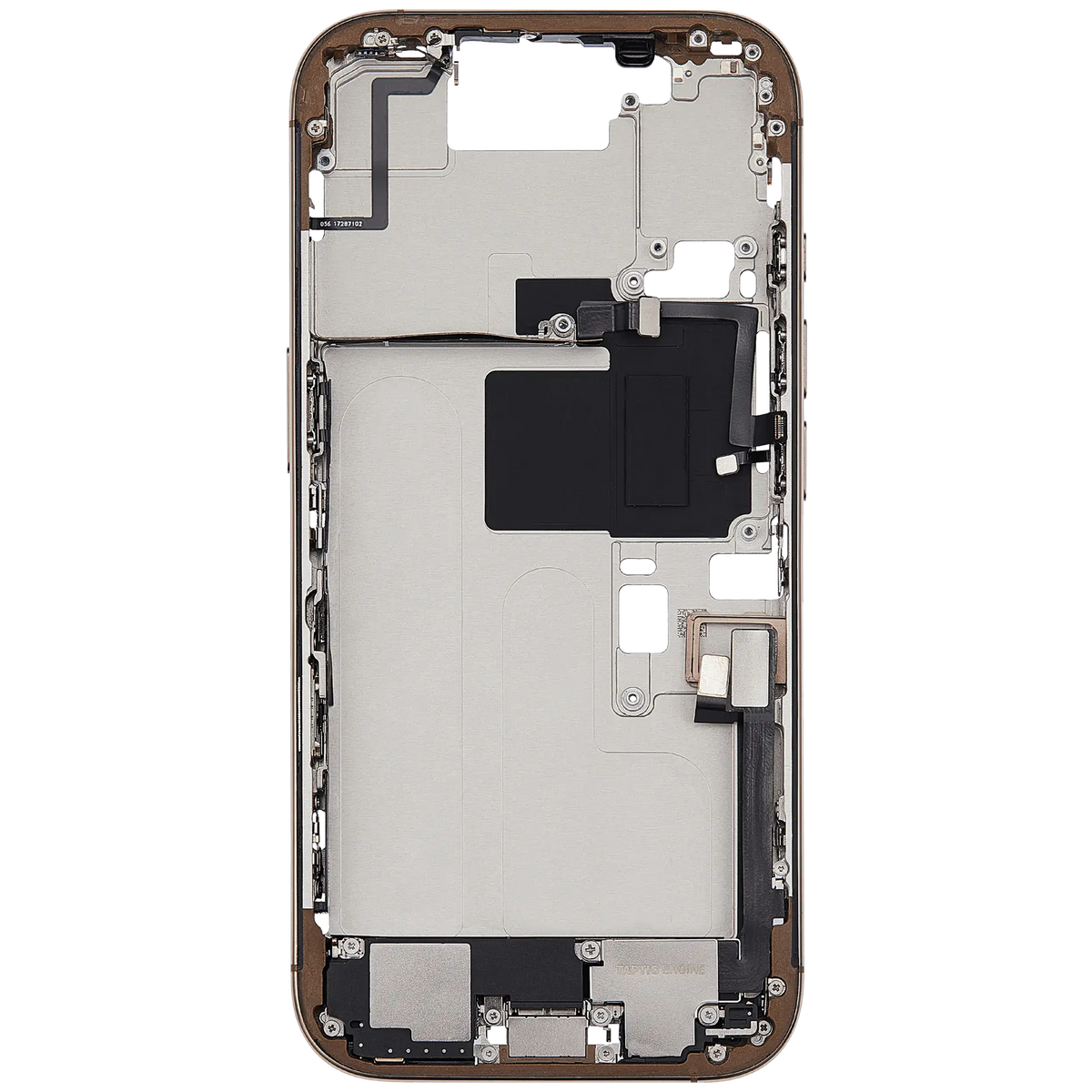 Mid-Frame Housing W/ Charging Port Flex & Small Parts For iPhone 16 Pro (EU / Global Version) (Used OEM Pull: Grade B) (Desert Titanium) — product photo 3