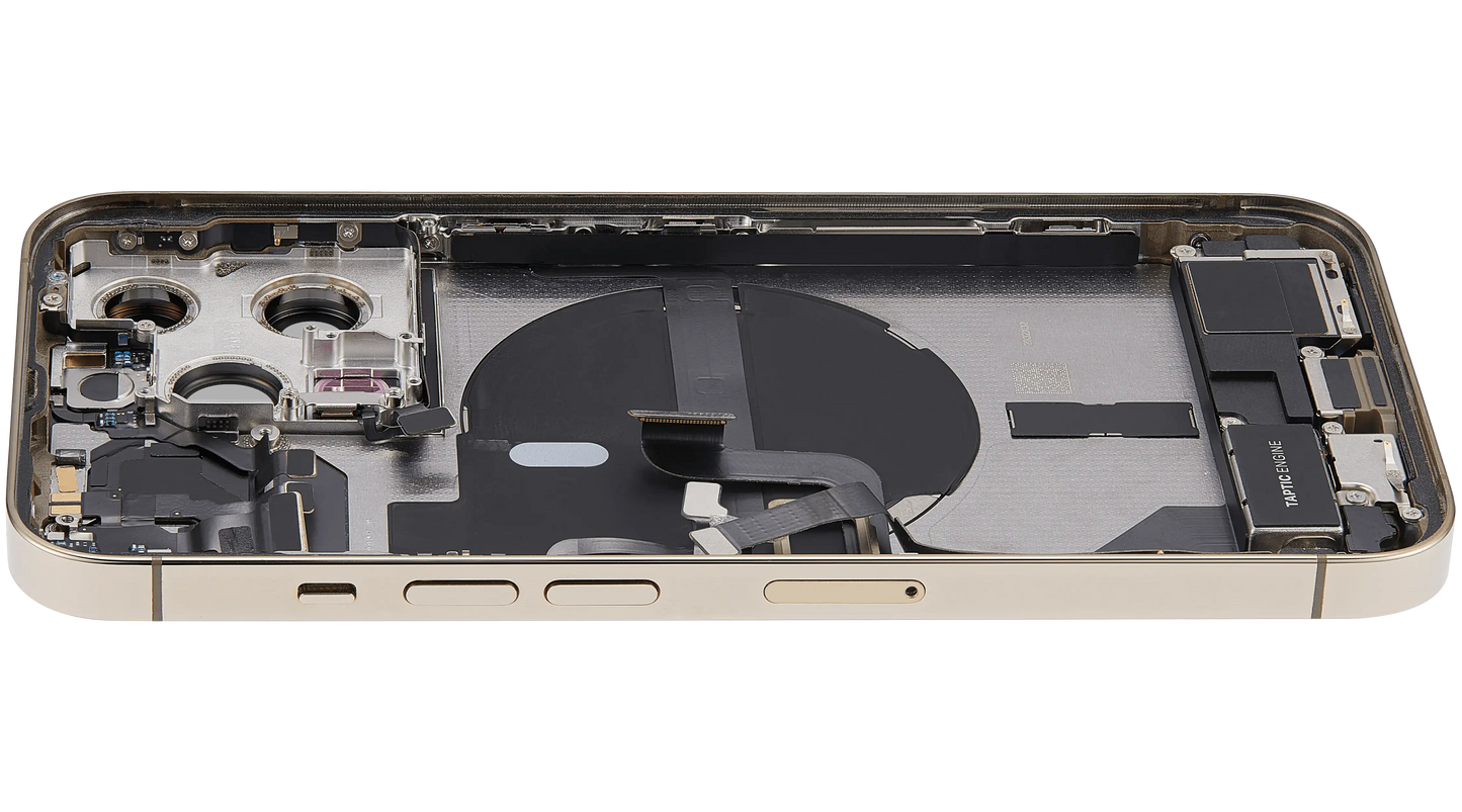 Back Housing W/ Charging Port Flex & Small Parts For iPhone 13 Pro (EU / Global Version) (Used OEM Pull: Grade B) (Gold)