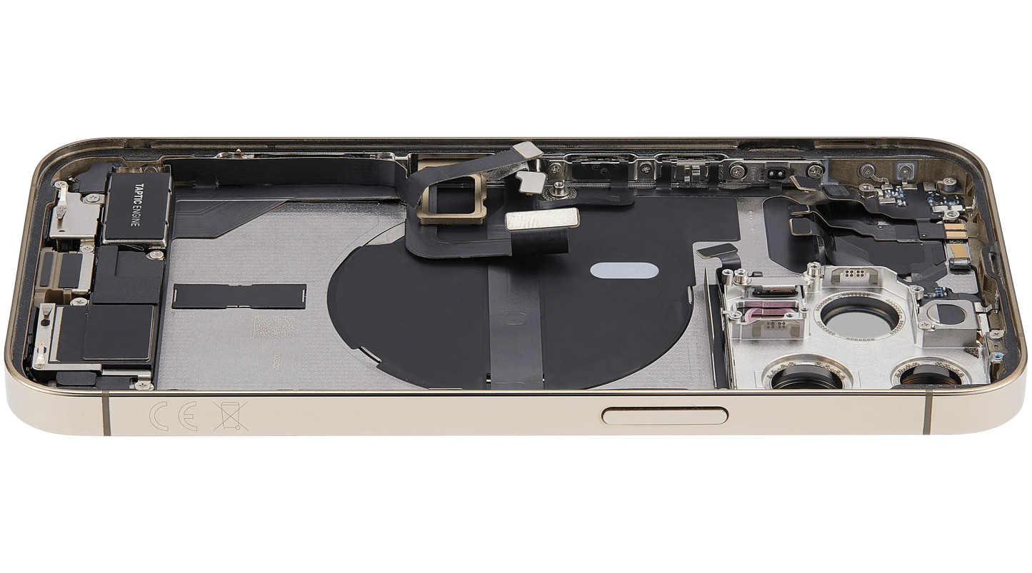Back Housing W/ Charging Port Flex & Small Parts For iPhone 13 Pro (EU / Global Version) (Used OEM Pull: Grade B) (Gold)