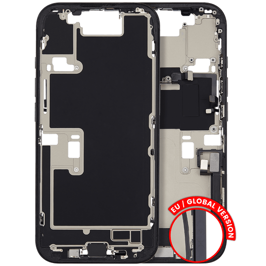 Mid-Frame Housing W/ Small Parts For iPhone 16 Pro (EU / Global Version) (Used OEM Pull: Grade B) (Black Titanium)