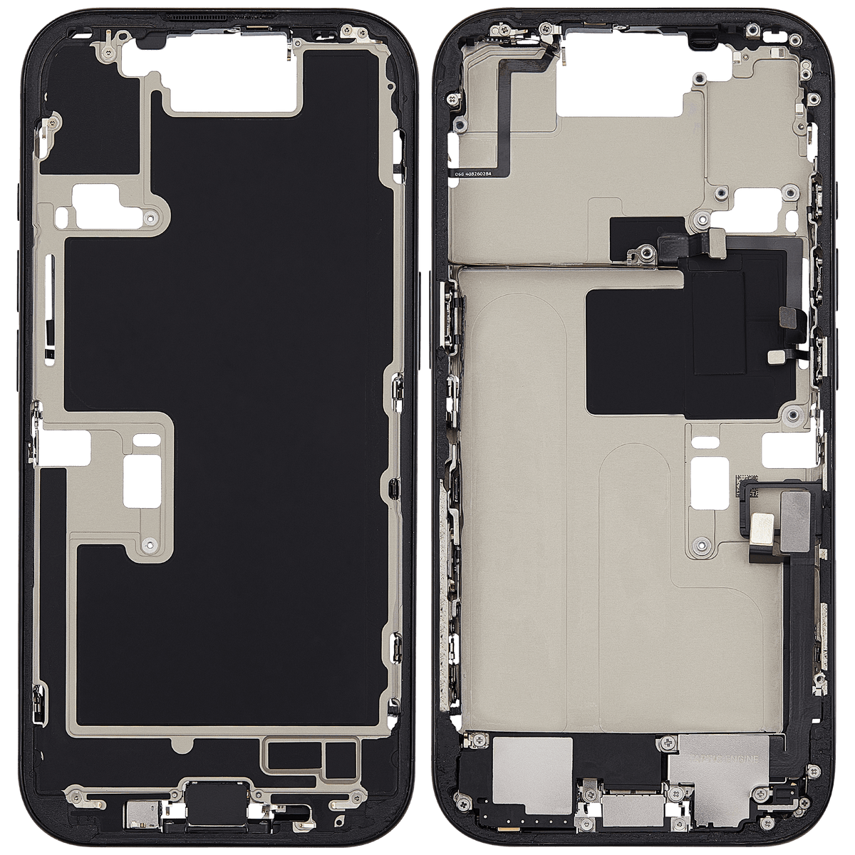 Mid-Frame Housing W/ Charging Port Flex & Small Parts For iPhone 16 Pro (EU / Global Version) (Used OEM Pull: Grade C) (Black Titanium) — product photo 5