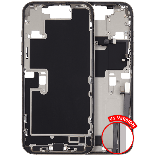 Mid-Frame Housing W/ Charging Port Flex & Small Parts For iPhone 16 Pro Max (US Version) (Used OEM Pull: Grade A) (Natural Titanium)