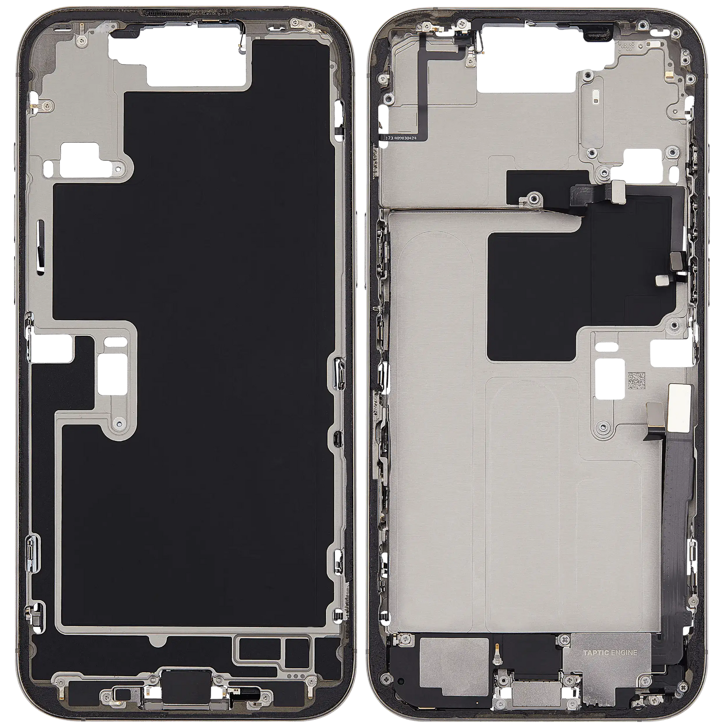 Mid-Frame Housing W/ Small Parts For iPhone 16 Pro Max (US Version) (Used OEM Pull: Grade A) (Natural Titanium)