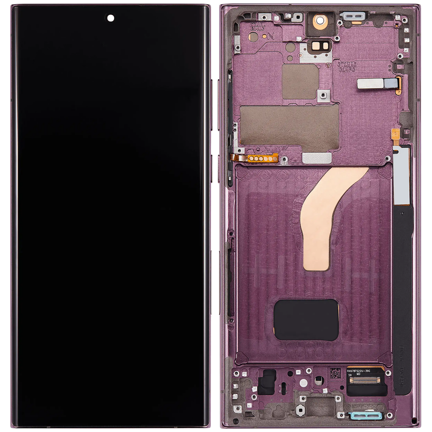 OLED Assembly With Frame For Samsung Galaxy S22 Ultra 5G (US & International Version) (Aftermarket Pro) (120Hz) (Burgundy)