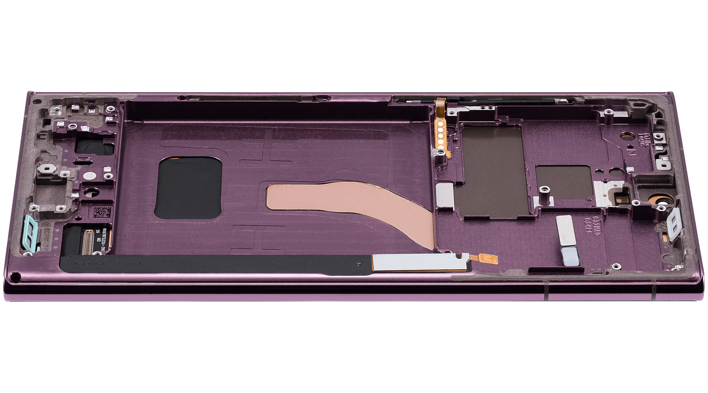 OLED Assembly With Frame For Samsung Galaxy S22 Ultra 5G (US & International Version) (Aftermarket Pro) (120Hz) (Burgundy)