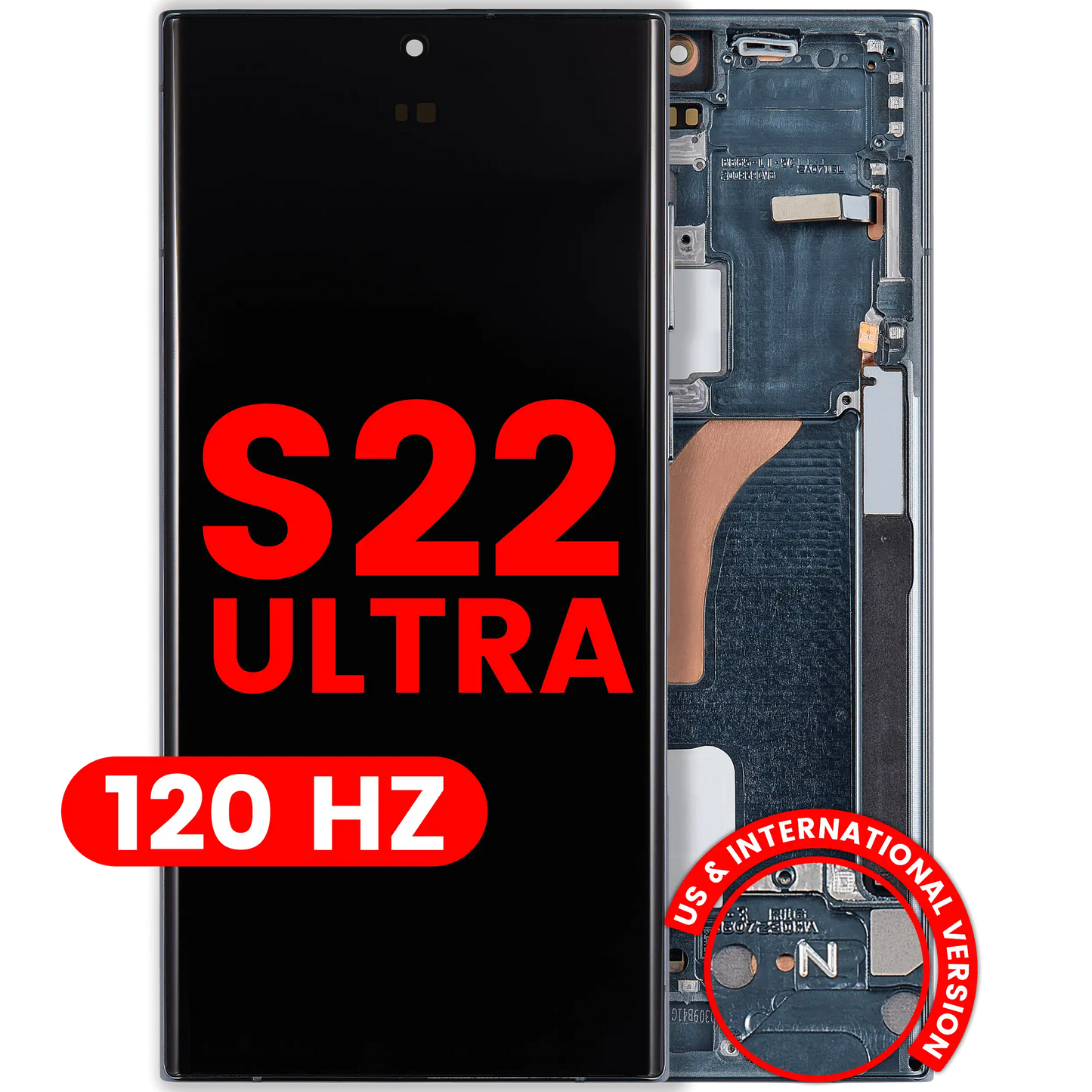 OLED Assembly With Frame For Samsung Galaxy S22 Ultra 5G (US & International Version) (Aftermarket Pro) (120Hz) (Green)