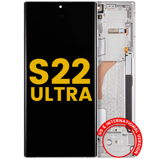 OLED Assembly With Frame For Samsung Galaxy S22 Ultra 5G (US & International Version) (Refurbished) (Phantom White)