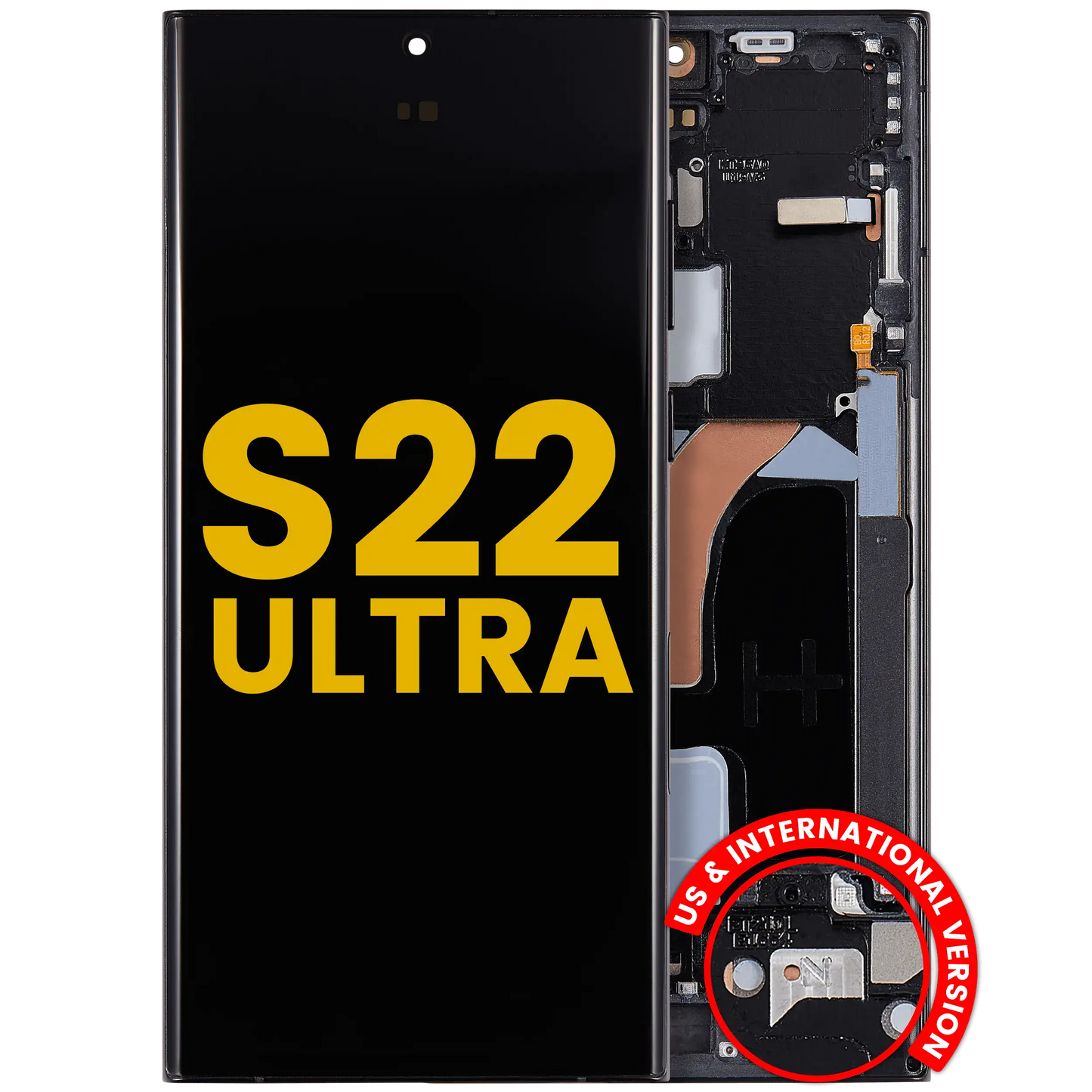 OLED Assembly With Frame For Samsung Galaxy S22 Ultra 5G (US & International Version) (Refurbished) (Graphite / Red / Sky Blue)