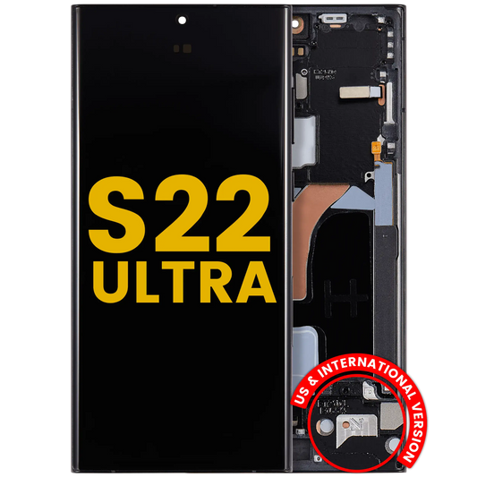 OLED Assembly With Frame For Samsung Galaxy S22 Ultra 5G (US & International Version) (Refurbished) (Graphite / Red / Sky Blue)