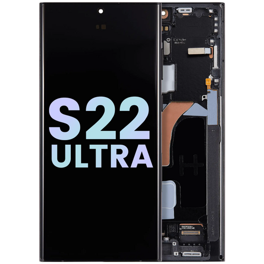 OLED Assembly With Frame For Samsung Galaxy S22 Ultra 5G (Service Pack) (Graphite / Sky Blue / Red)