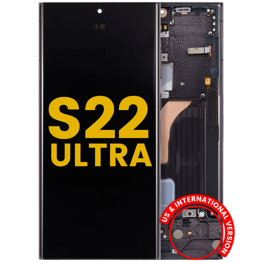 OLED Assembly With Frame For Samsung Galaxy S22 Ultra 5G (US & International Version) (Refurbished) (Phantom Black)