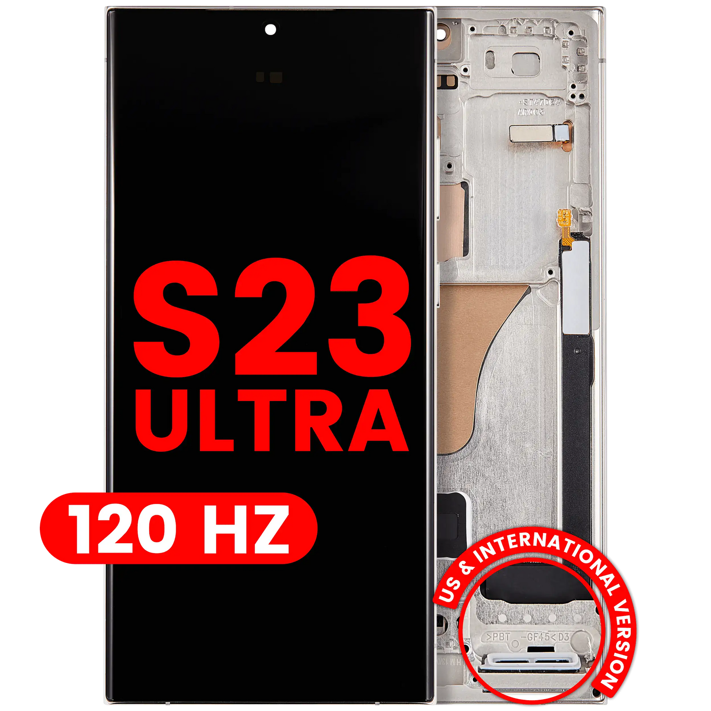 OLED Assembly With Frame For Samsung Galaxy S23 Ultra (US & International) (Aftermarket Pro) (120Hz) (Cream)