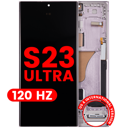 OLED Assembly With Frame For Samsung Galaxy S23 Ultra (US & International) (Aftermarket Pro) (120Hz) (Lavender)