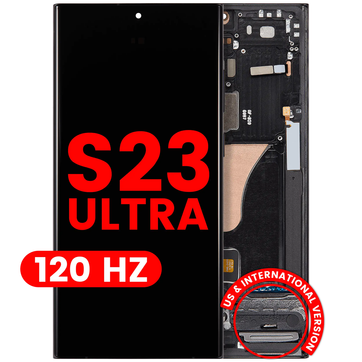 OLED Assembly With Frame For Samsung Galaxy S23 Ultra (US & International) (Aftermarket Pro) (120Hz) (Graphite)