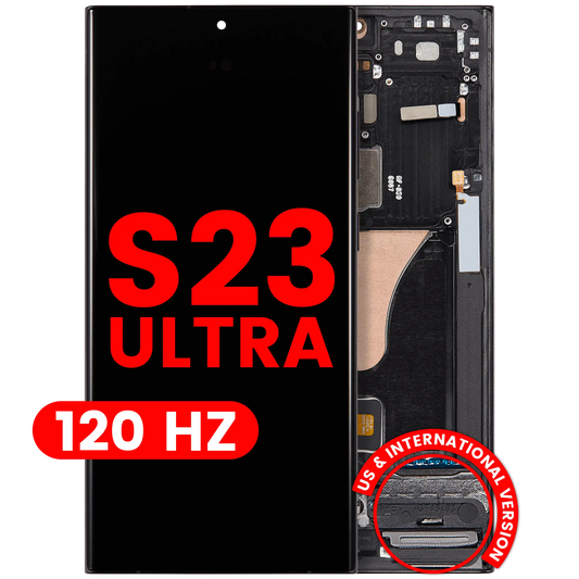 OLED Assembly With Frame For Samsung Galaxy S23 Ultra (US & International) (Aftermarket Pro) (120Hz) (Graphite)