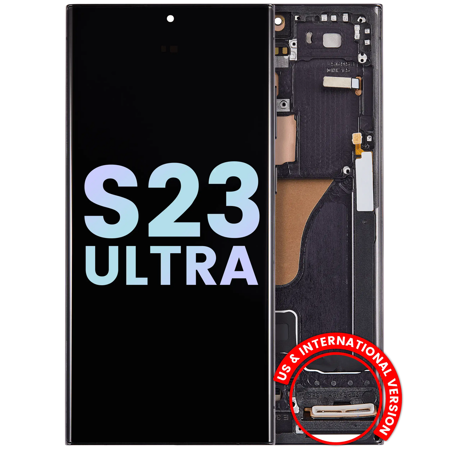 OLED Assembly With Frame For Samsung Galaxy S23 Ultra 5G (US & International) (Service Pack) (Phantom Black)