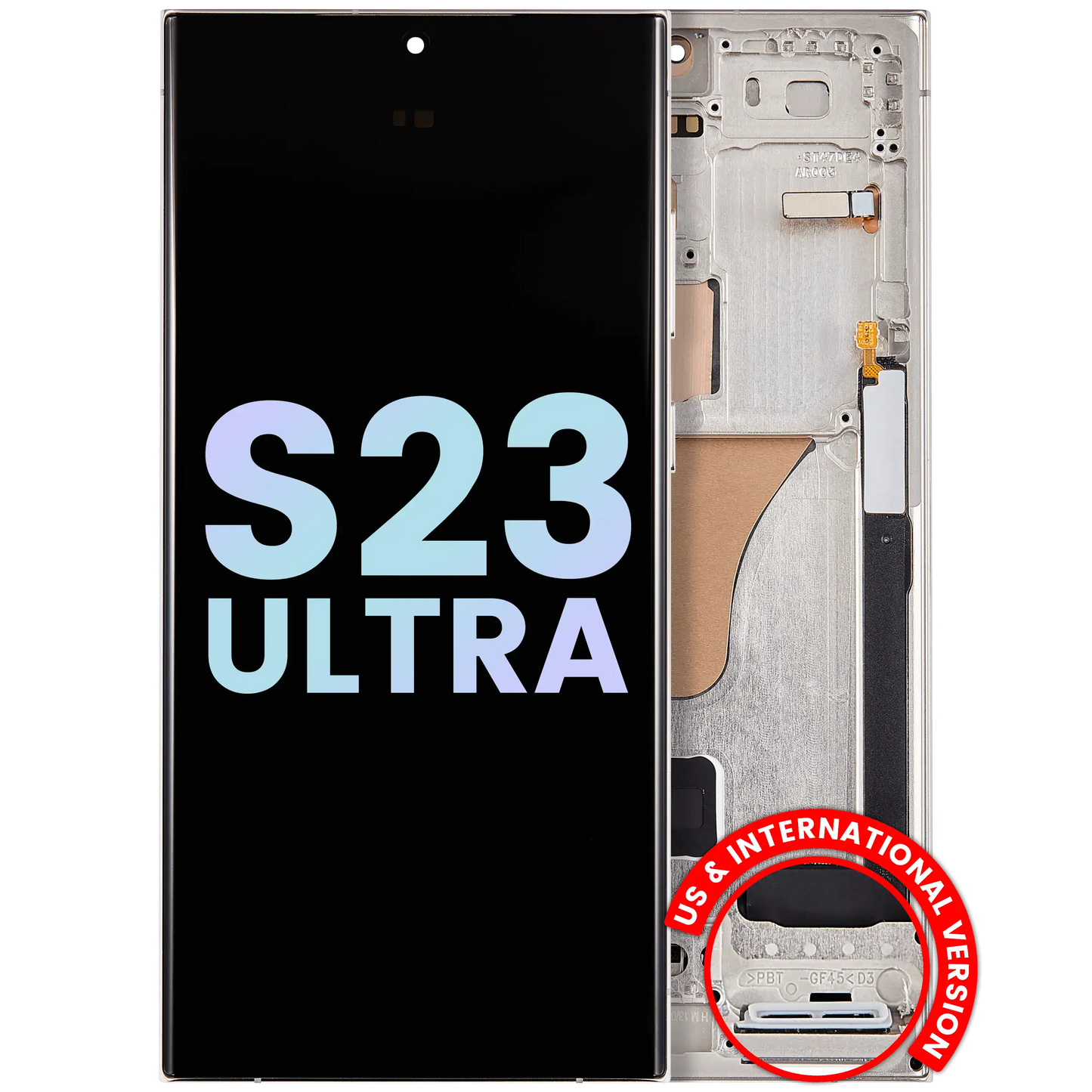 OLED Assembly With Frame For Samsung Galaxy S23 Ultra 5G (US & International) (Service Pack) (Cream)