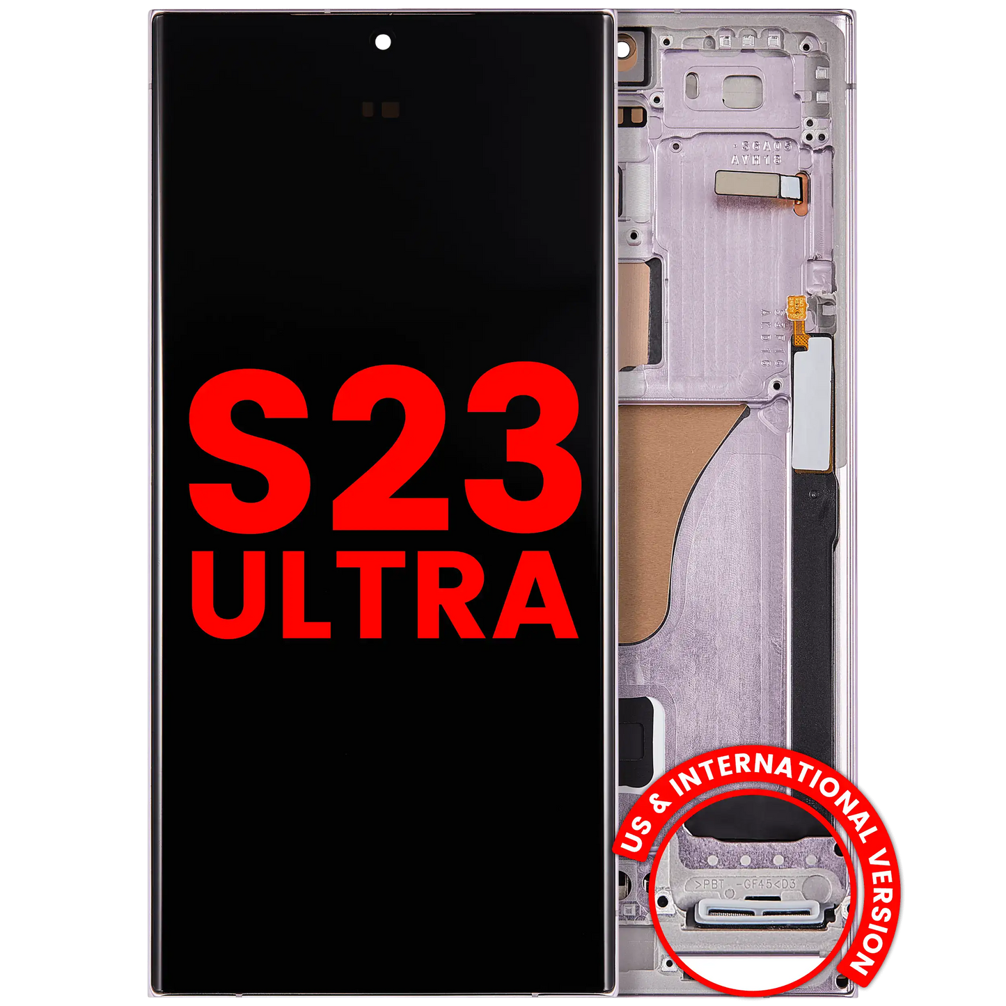 OLED Assembly With Frame For Samsung Galaxy S23 Ultra (US & International) (Aftermarket Plus) (Lavender)