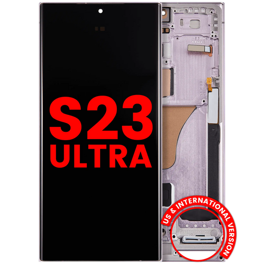 OLED Assembly With Frame For Samsung Galaxy S23 Ultra (US & International) (Aftermarket Plus) (Lavender)