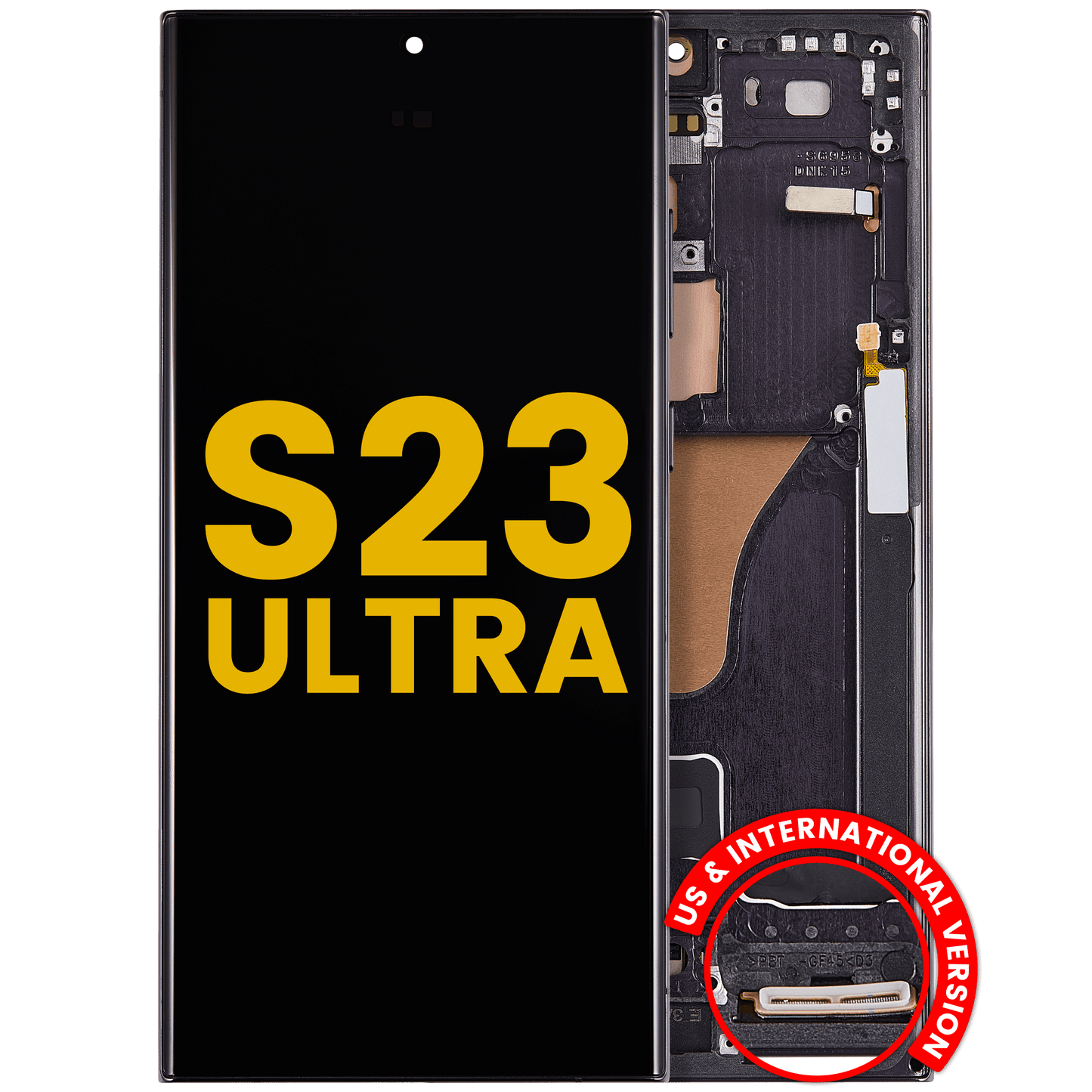 OLED Assembly With Frame For Samsung Galaxy S23 Ultra (US & International) (Refurbished) (Phantom Black)