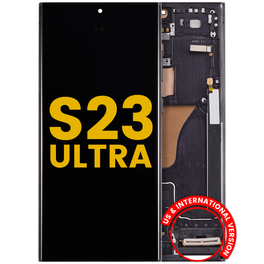 OLED Assembly With Frame For Samsung Galaxy S23 Ultra (US & International) (Refurbished) (Phantom Black)
