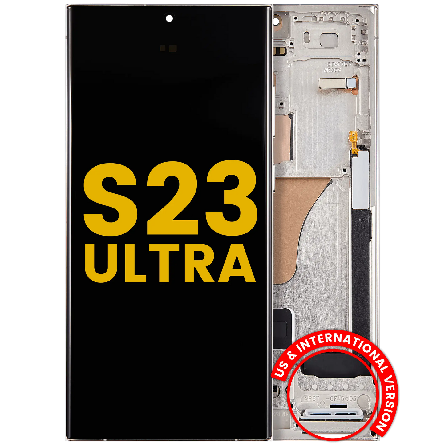 OLED Assembly With Frame For Samsung Galaxy S23 Ultra (US & International) (Refurbished) (Cream)