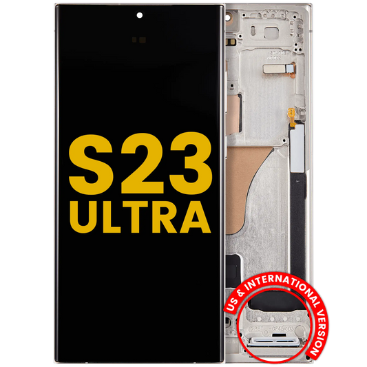 OLED Assembly With Frame For Samsung Galaxy S23 Ultra (US & International) (Refurbished) (Cream)