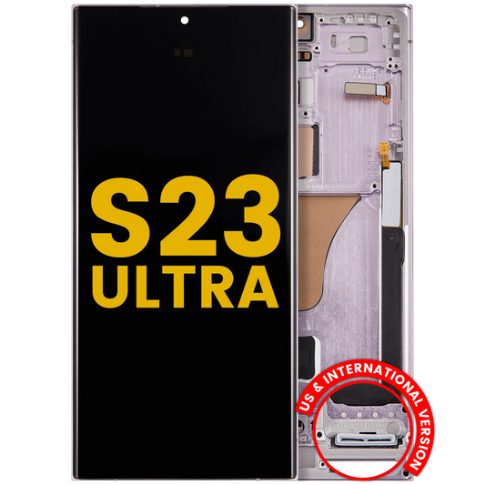 OLED Assembly With Frame For Samsung Galaxy S23 Ultra (US & International) (Refurbished) (Lavender)