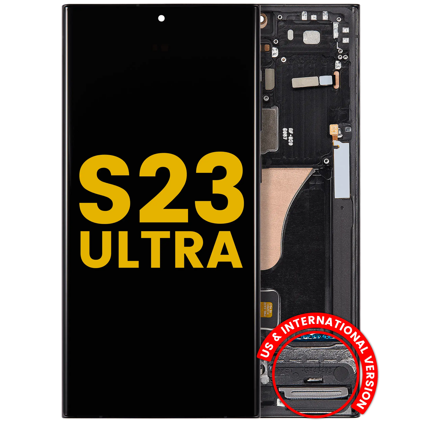 OLED Assembly With Frame For Samsung Galaxy S23 Ultra (US & International) (Refurbished) (Graphite / Red)