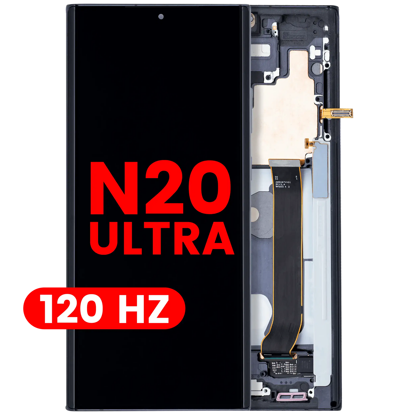 OLED Assembly With Frame For Samsung Galaxy Note 20 Ultra 5G (Aftermarket Pro) (120Hz) (Mystic Black)