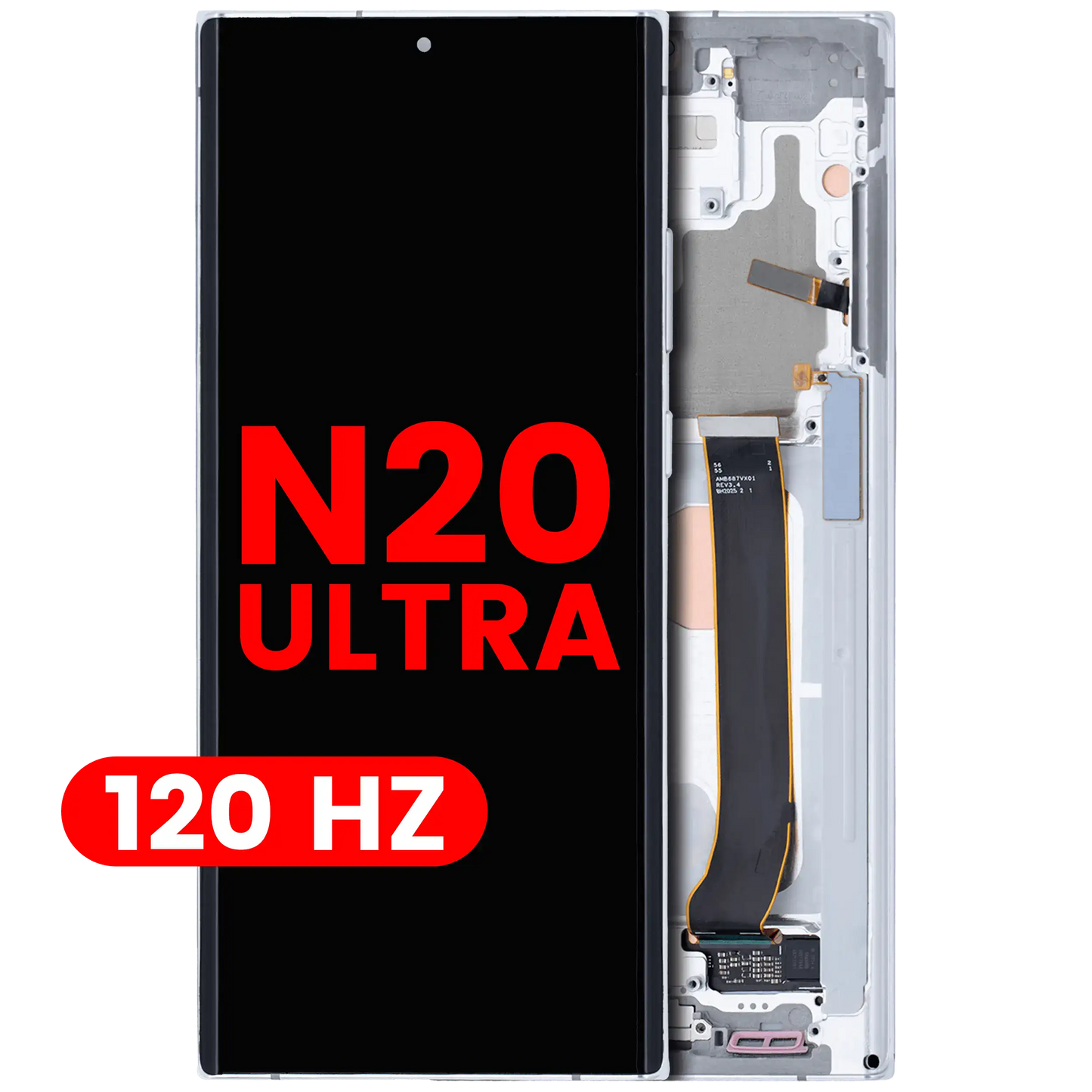 OLED Assembly With Frame For Samsung Galaxy Note 20 Ultra 5G (Aftermarket Pro) (120Hz) (Mystic White)