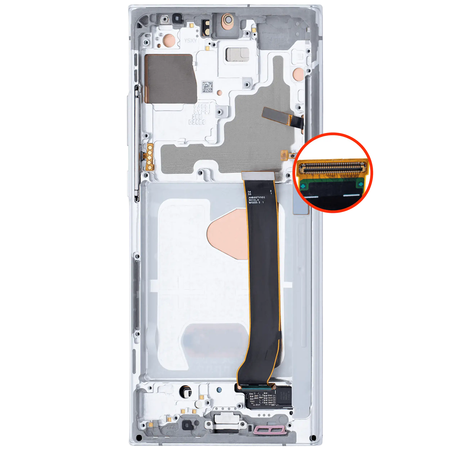 OLED Assembly With Frame For Samsung Galaxy Note 20 Ultra 5G (Aftermarket Pro) (120Hz) (Mystic White)