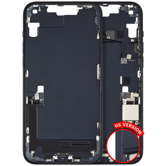 Mid-Frame Housing W/ Charging Port Flex & Small Parts For iPhone 14 Plus (US Version) (Used OEM Pull: Grade A) (Midnight)