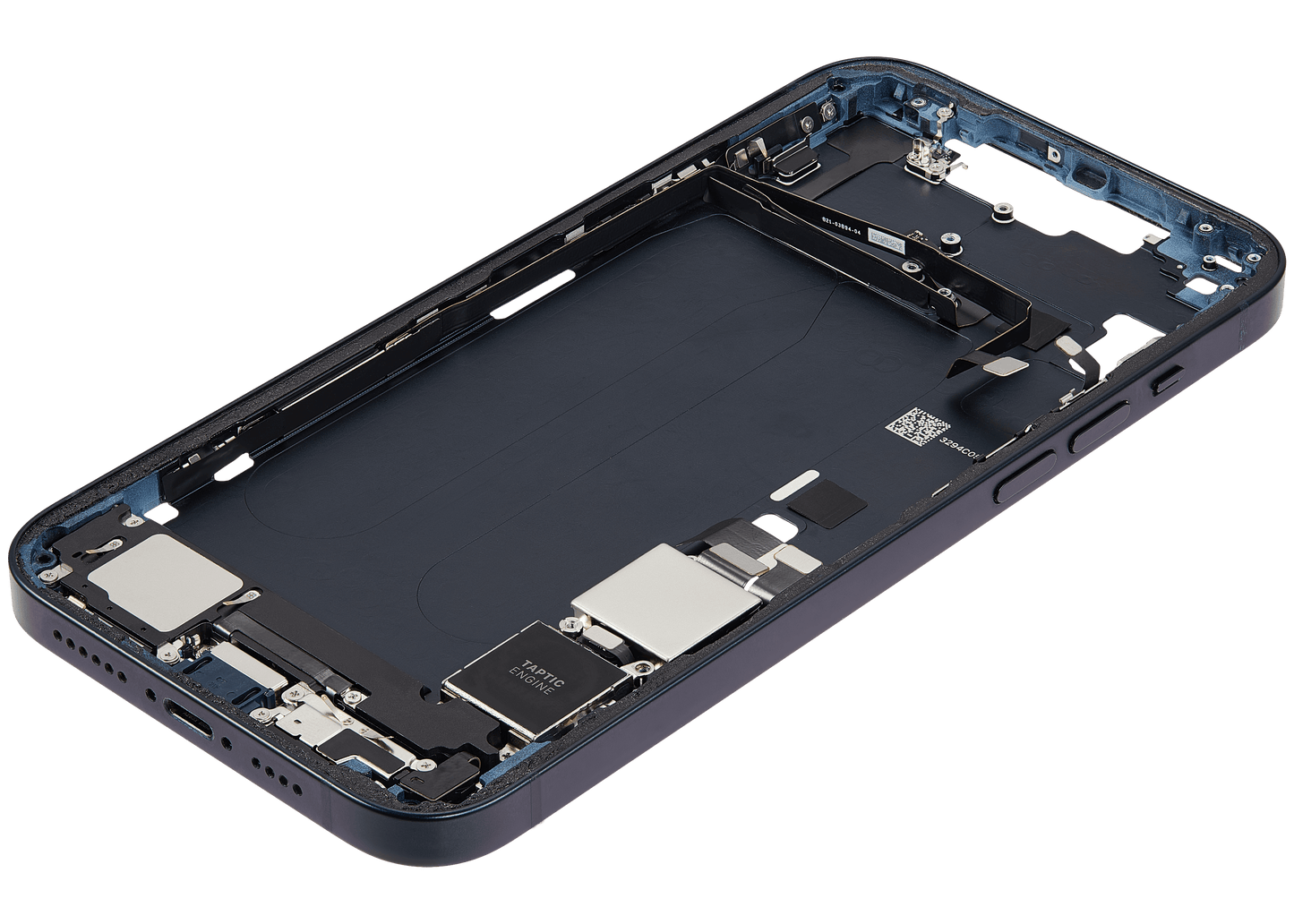 Mid-Frame Housing W/ Charging Port Flex & Small Parts For iPhone 14 Plus (US Version) (Used OEM Pull: Grade A) (Midnight)