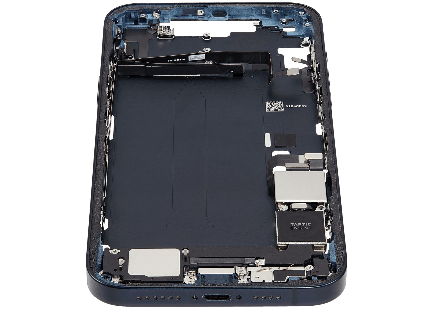 Mid-Frame Housing W/ Charging Port Flex & Small Parts For iPhone 14 Plus (US Version) (Used OEM Pull: Grade A) (Midnight)