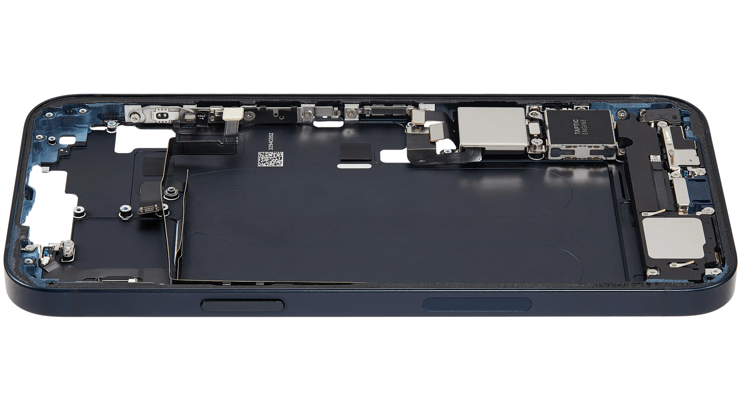 Mid-Frame Housing W/ Charging Port Flex & Small Parts For iPhone 14 Plus (US Version) (Used OEM Pull: Grade A) (Midnight)
