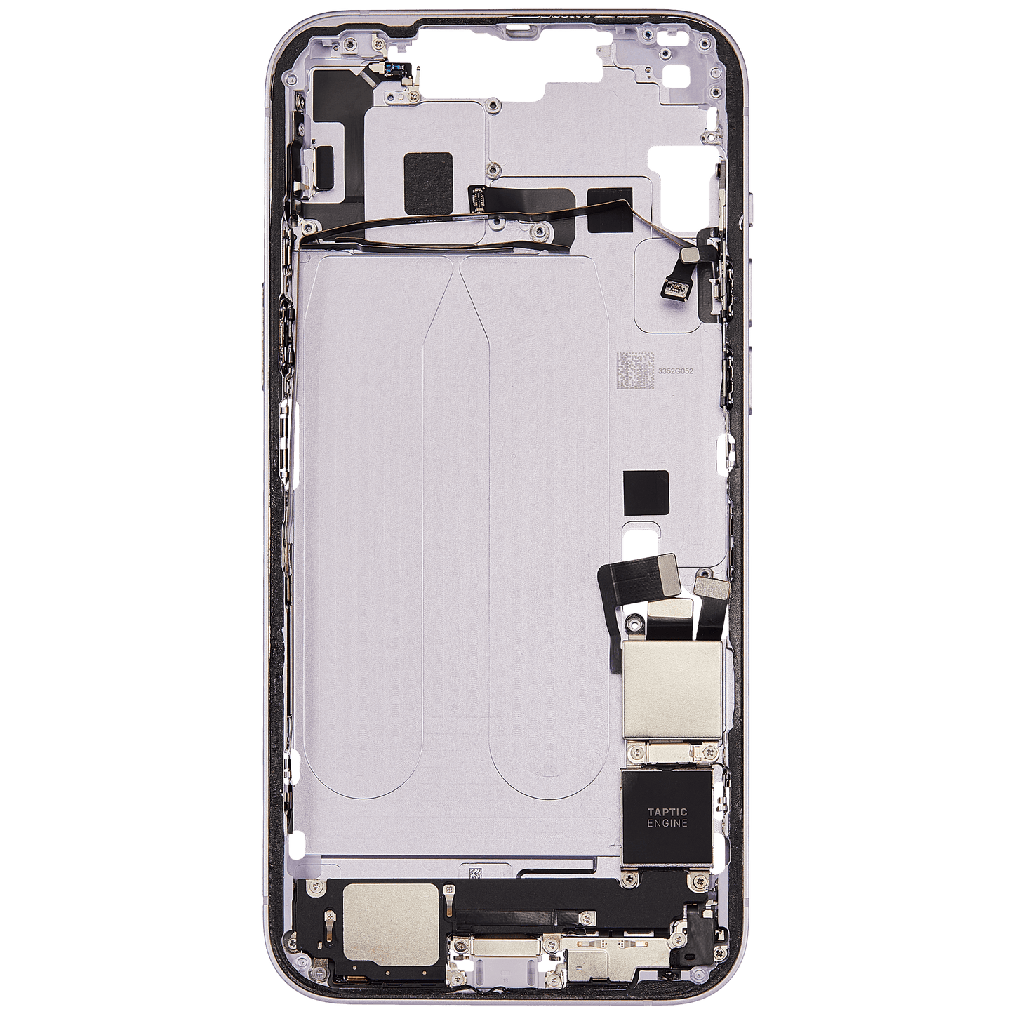 Mid-Frame Housing W/ Charging Port Flex & Small Parts For iPhone 14 Plus (US Version) (Used OEM Pull: Grade A) (Purple)