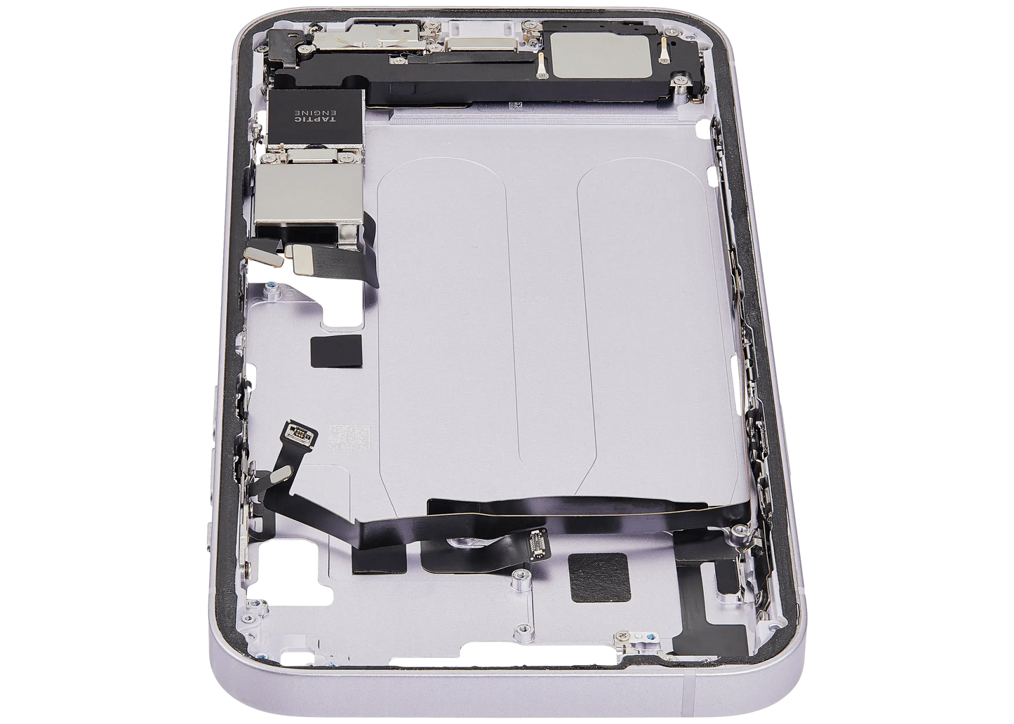Mid-Frame Housing W/ Charging Port Flex & Small Parts For iPhone 14 Plus (US Version) (Used OEM Pull: Grade A) (Purple)