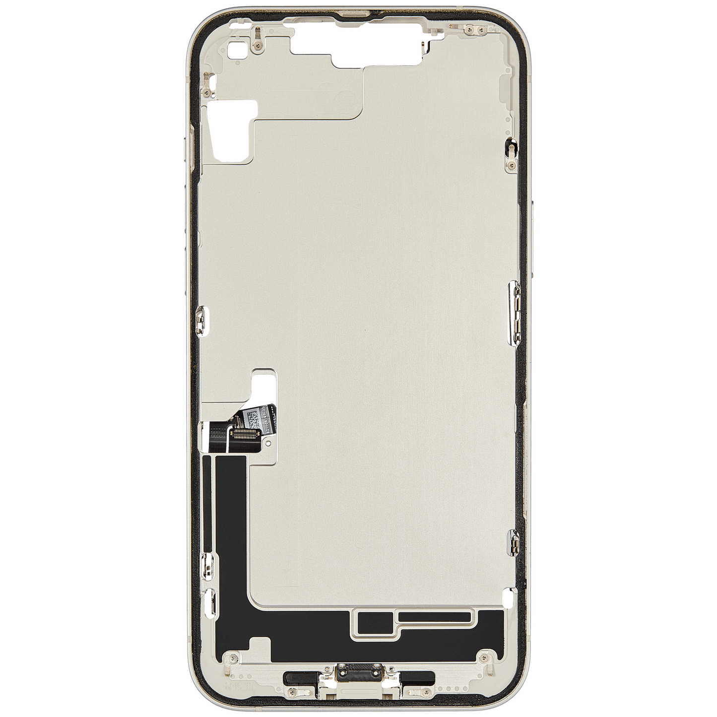 Mid-Frame Housing W/ Charging Port Flex & Small Parts For iPhone 14 Plus (US Version) (Used OEM Pull: Grade B) (Starlight)