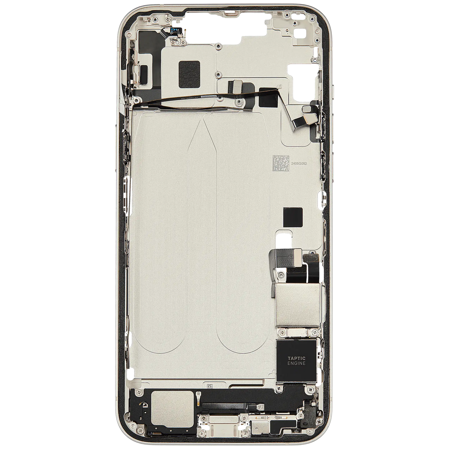 Mid-Frame Housing W/ Charging Port Flex & Small Parts For iPhone 14 Plus (US Version) (Used OEM Pull: Grade B) (Starlight)