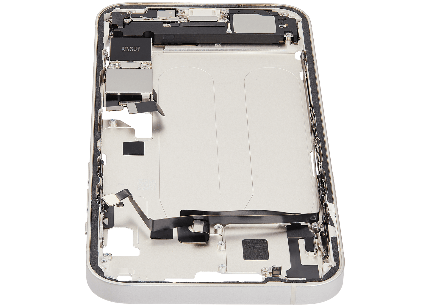 Mid-Frame Housing W/ Charging Port Flex & Small Parts For iPhone 14 Plus (US Version) (Used OEM Pull: Grade B) (Starlight)
