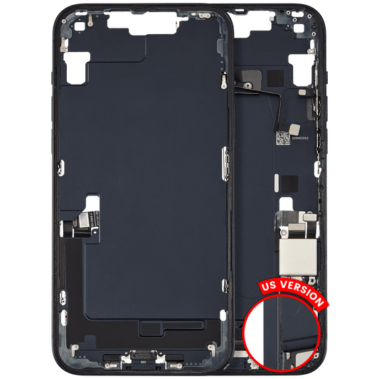 Mid-Frame Housing W/ Charging Port Flex & Small Parts For iPhone 14 Plus (US Version) (Used OEM Pull: Grade B) (Midnight)