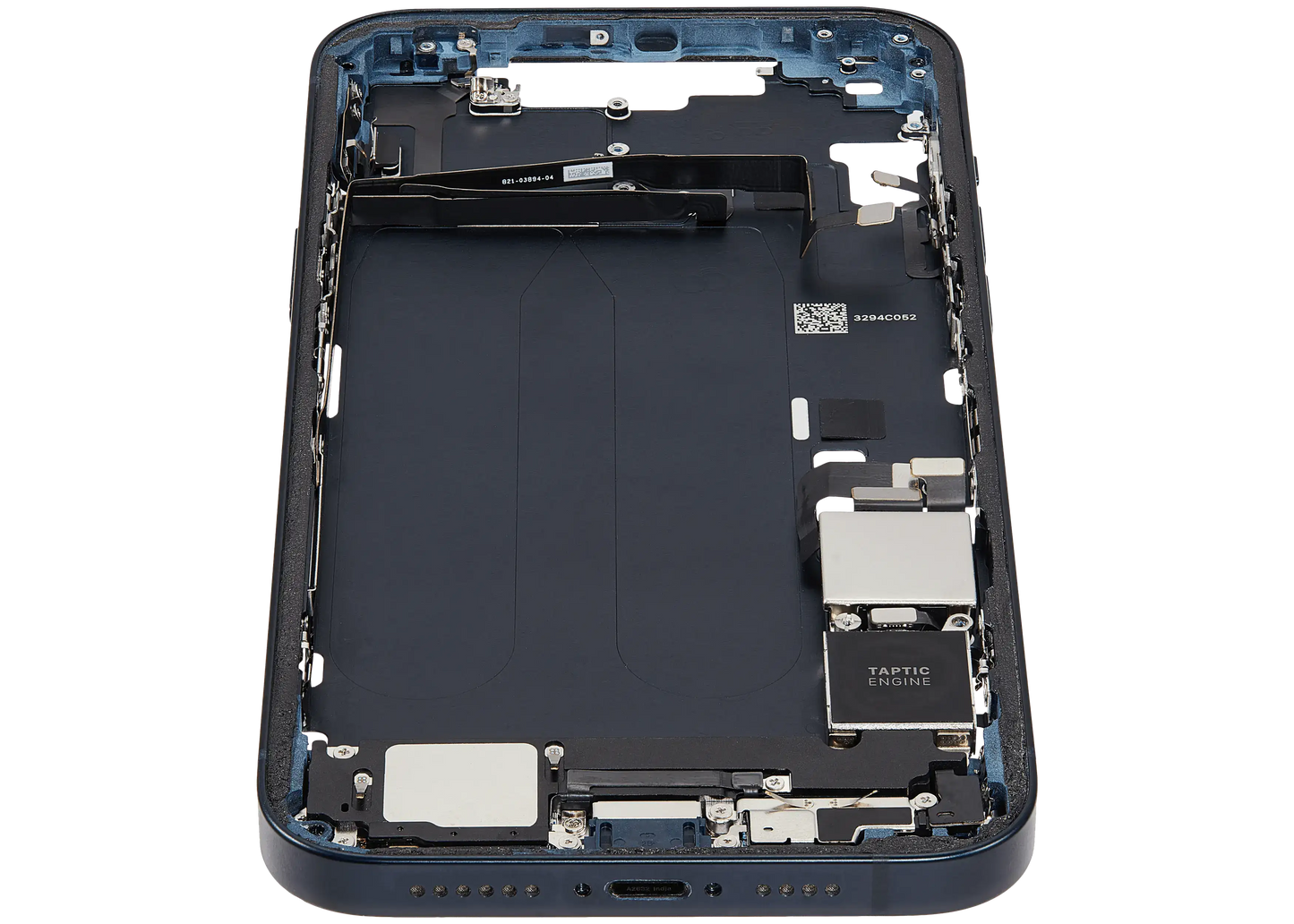 Mid-Frame Housing W/ Charging Port Flex & Small Parts For iPhone 14 Plus (US Version) (Used OEM Pull: Grade B) (Midnight)