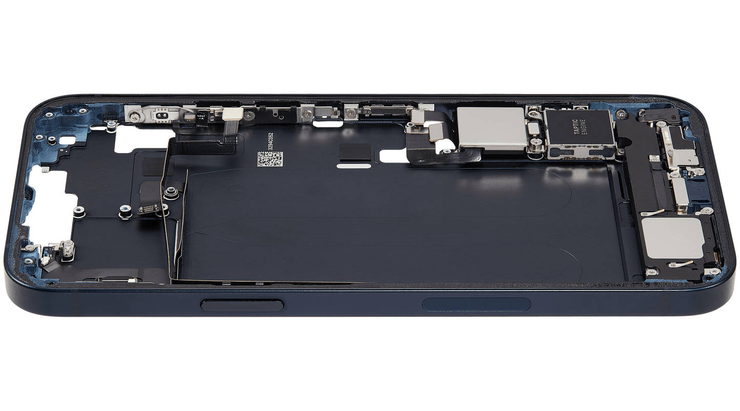 Mid-Frame Housing W/ Charging Port Flex & Small Parts For iPhone 14 Plus (US Version) (Used OEM Pull: Grade B) (Midnight)