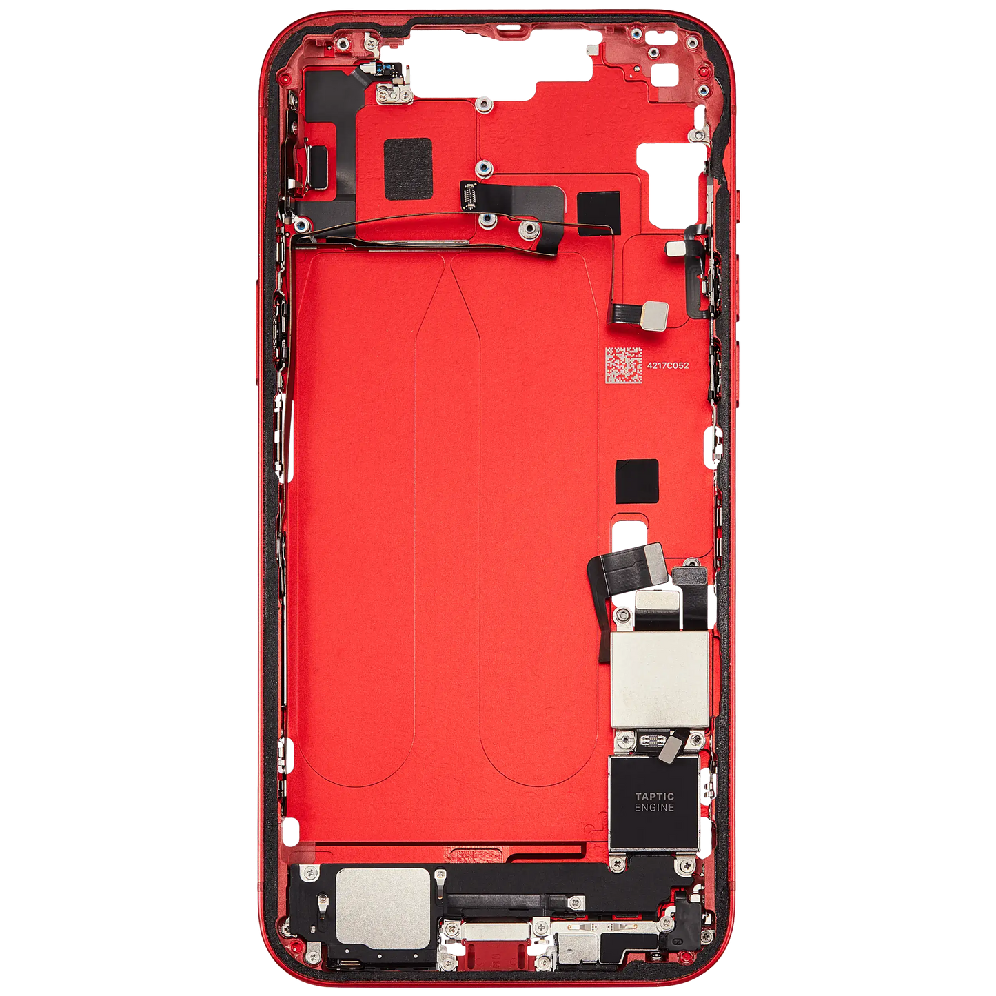 Mid-Frame Housing W/ Charging Port Flex & Small Parts For iPhone 14 Plus (US Version) (Used OEM Pull: Grade B) (Red)
