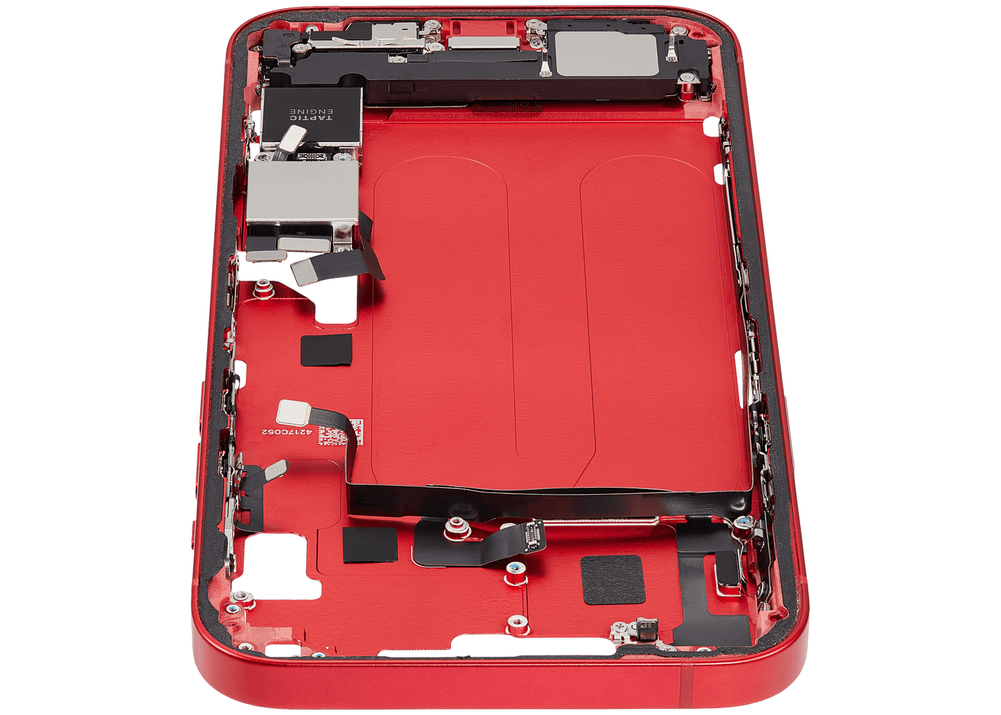 Mid-Frame Housing W/ Charging Port Flex & Small Parts For iPhone 14 Plus (US Version) (Used OEM Pull: Grade B) (Red)