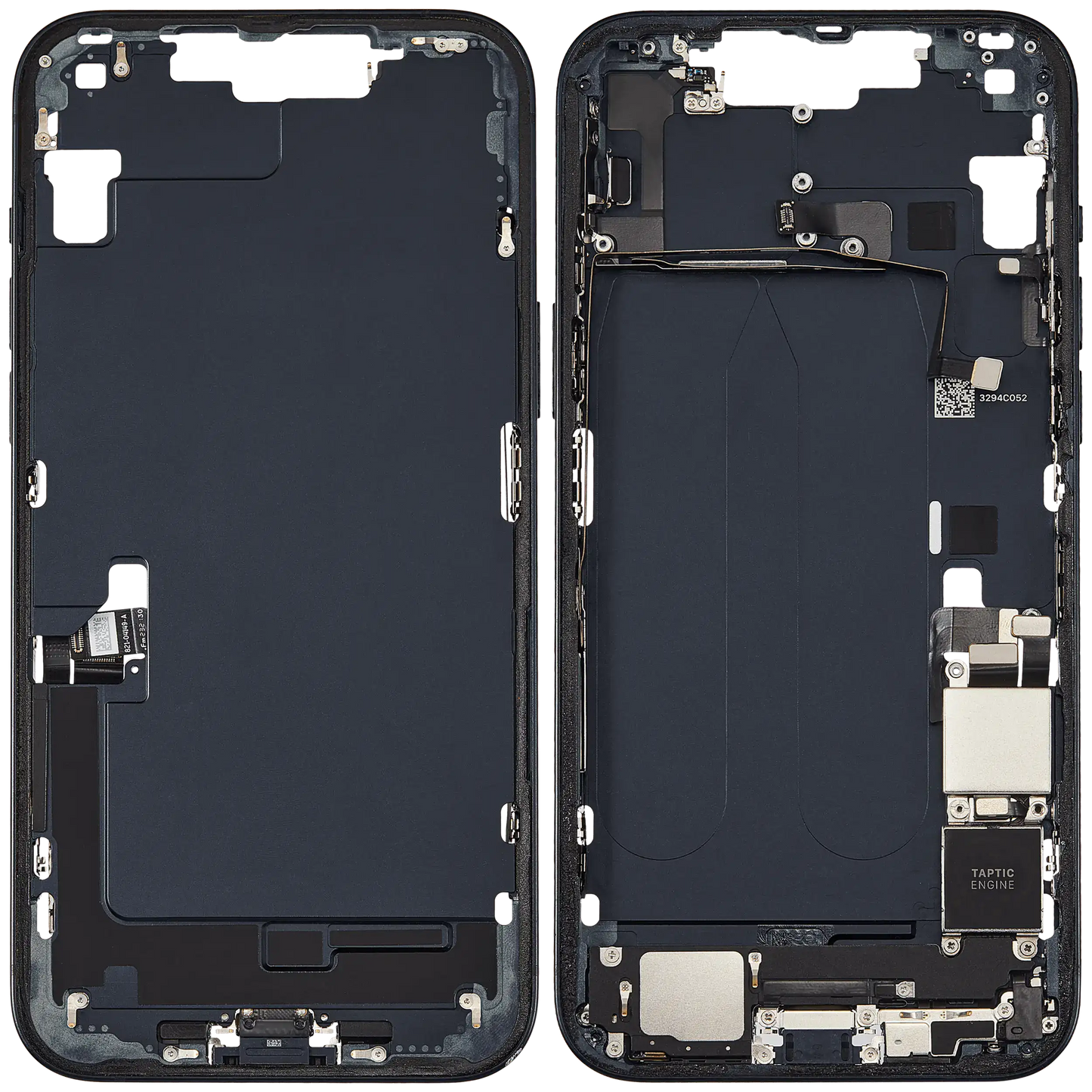 Mid-Frame Housing W/ Charging Port Flex & Small Parts For iPhone 14 Plus (US Version) (Used OEM Pull: Grade C) (Midnight)