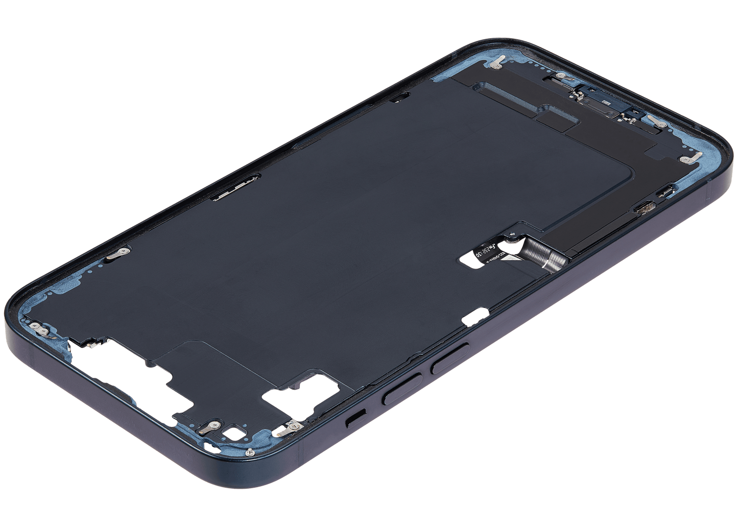 Mid-Frame Housing W/ Charging Port Flex & Small Parts For iPhone 14 Plus (US Version) (Used OEM Pull: Grade C) (Midnight)